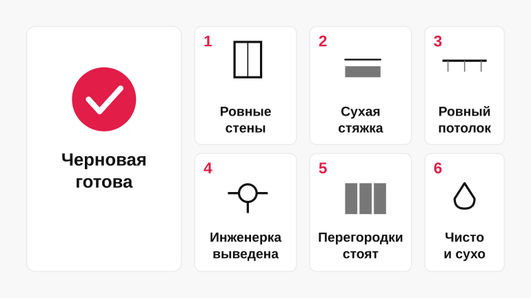 Памятка: черновая закончена