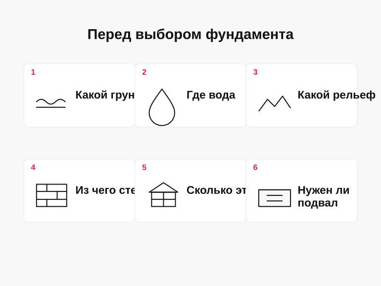 Памятка перед выбором фундамента