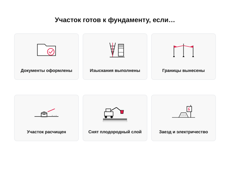 Памятка готовности участка к фундаменту