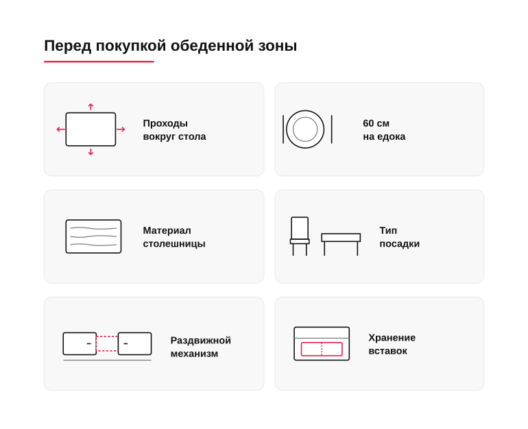 Памятка: что проверить перед покупкой обеденной зоны