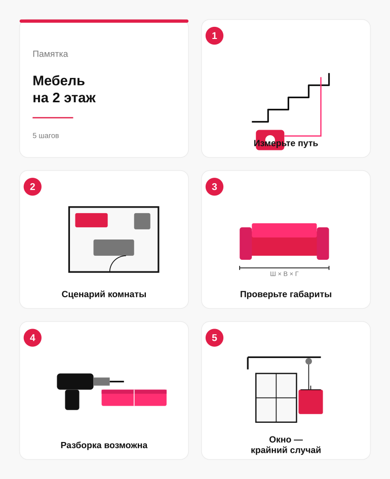 Памятка: мебель на второй этаж