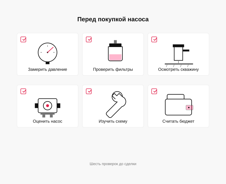 Памятка перед покупкой насоса или станции