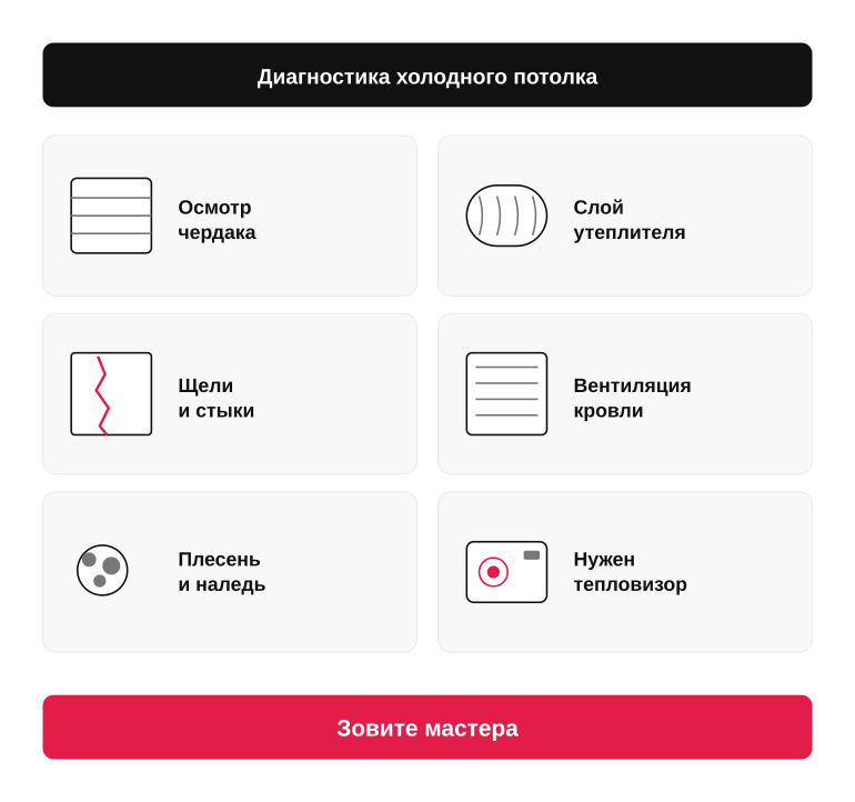 Памятка по диагностике холодного потолка
